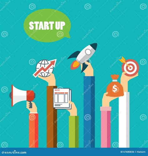 Start Up Business Concept Flat Design Stock Vector Illustration Of