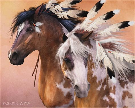 Indian Horse Art Paintings Bond Animals Horses Indian Mustangs