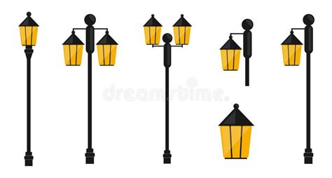 Street Lamp Set Stock Vector Illustration Of Exterior 35543142