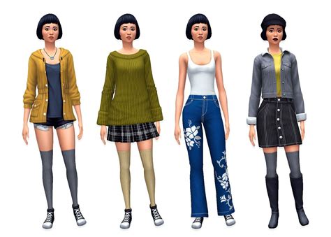 Ts4 Lookbook Nocc Sims 4 Clothing Sims 4 Mods Clothes Sims 4 Base