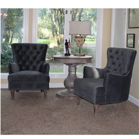 Arrange your seating around pieces that will. Arm Chairs in Blue Gray Satin Velvet Tufted Living Room ...