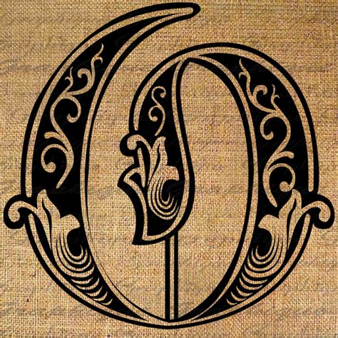 Letter Initial O Monogram Old Engraving Style Type By Graphique