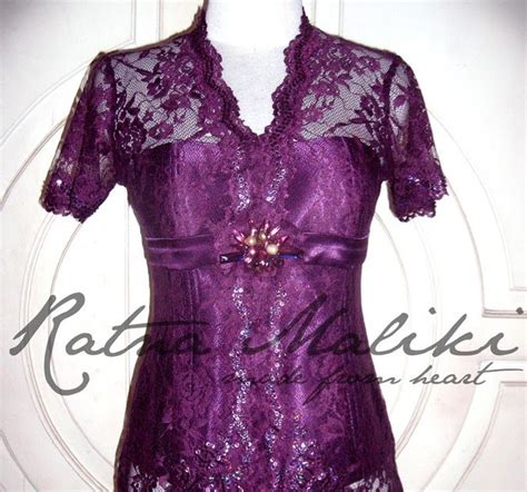 Ratna Maliki Kebaya Kebaya Modern Purple Purple Busana Batik Busana Renda Model Pakaian Guru