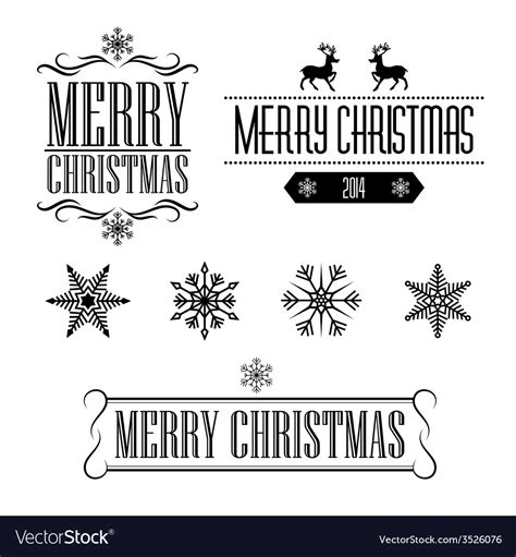 Merry Christmas Decorative Signs And Frames Vector Image