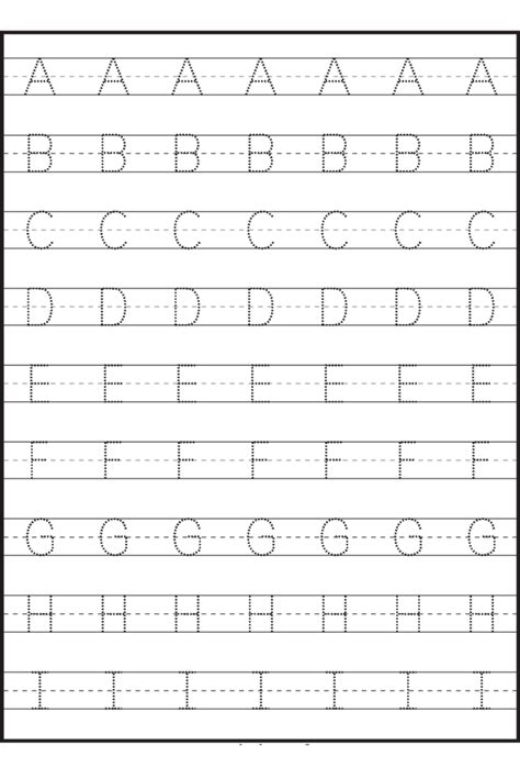 Alphabet Tracing Worksheets For 5 Year Olds