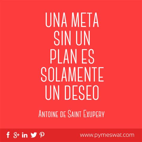 Frase Una Meta Sin Un Plan Es Solamente Un Deseo Antoine De Saint Exupery Motivacion Frases
