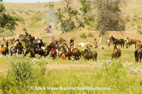 Custers Last Stand Reenactment At Medicine Tail Coulee On Little