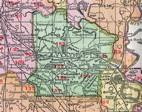 Avoyelles Parish Louisiana 1911 Map Rand Mcnally Marksville