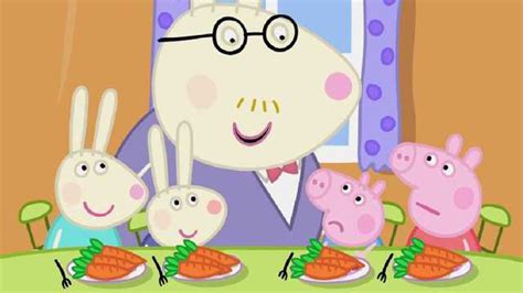 小猪佩奇和乔治到小兔瑞贝卡家里做客，佩奇喜欢吃胡萝卜腾讯视频