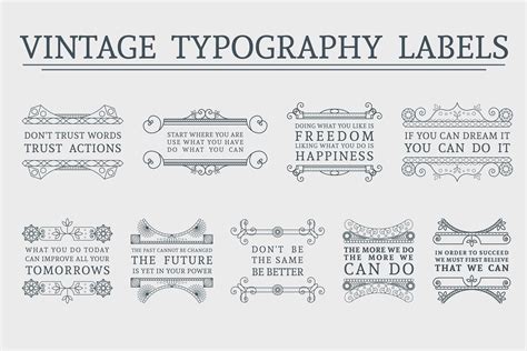 9 Vintage Typography Labels 565124 Labels Design Bundles