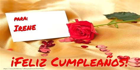 Para Irene ¡feliz Cumpleaños 🌹 Corazón And Rosas Felicitaciones De