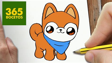 Como Dibujar Perro Akita Kawaii Paso A Paso Dibujos Kawaii Fáciles