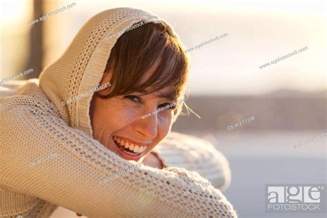 Woman Laughing Outdoors Stock Photo Picture And Royalty Free Image Pic CIE