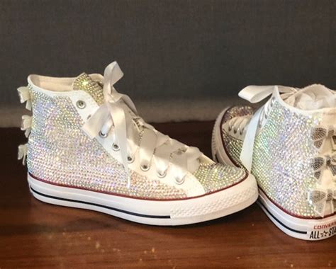 Rhinestone Converse Shoes Bling Converse Sparkle Ab Crystal Etsy
