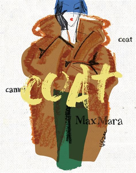 Fashion Illust Drawing Maxmara Teddybear Coat Teddybear Fashion