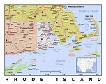 Detailed map of Rhode Island state with relief | Rhode Island state ...