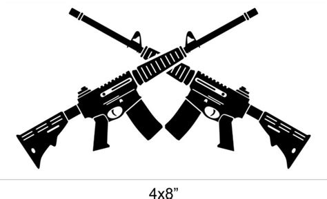 Tactical Sticker Crossed Guns Ar15 556 Gun Cut Vinyl Decal Ebay