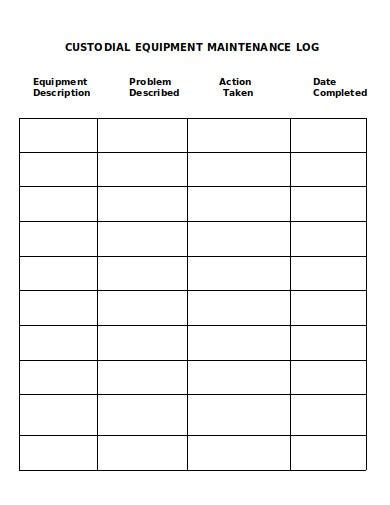 Free 11 Equipment Maintenance Log Templates In Pdf Ms Word