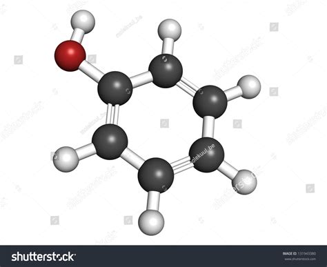Phenol Carbolic Acid Molecular Model Atoms Are Represented As