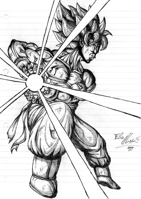 You may also want to use an eraser, markers, or colored pencils. Goku SSJ Kamehameha Black Biro by SigmaGFX on DeviantArt
