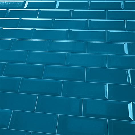 Trentie Blue Gloss Metro Ceramic Wall Tile Pack Of 40 L200mm W