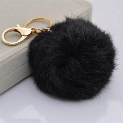 Pom Pom Keychain Ball Fur Keyring Charm Bag Car Key Fluffy Cute Gift Soft Uk