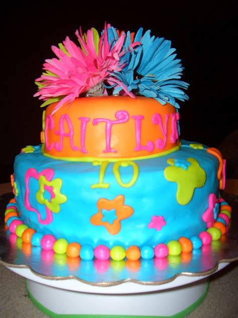 Bright Flower Birthday Cake