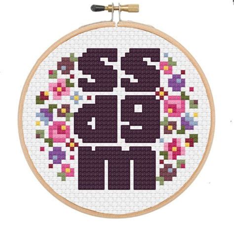 Ssdgm 3 Diy Murderino Cross Stitch Pattern Floral Cross Stitch