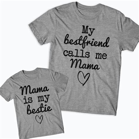 Mama Is My Bestie Matching Tshirts Mommy And Me Tee Mom Life Etsy Matching Tshirts Mommy Son