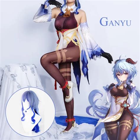 Genshin Impact Ganyu Cosplay Costume W Wig Full Set Halloween Outfit