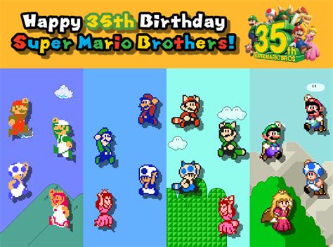 Super Mario Bros 35th Anniversary By Asdfghjkldqrew On Deviantart