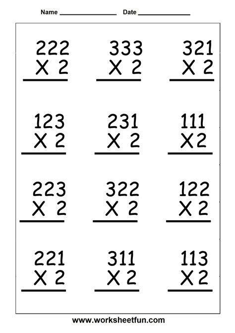 Free multiplication fact & times table worksheets. Multiplication - 3 Digit By 1 Digit - Six Worksheets ...