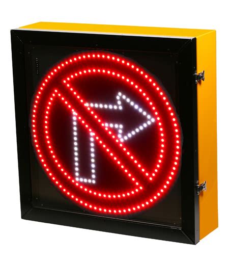 Led Blank Out Sign No Right Turn Orange Traffic Inc