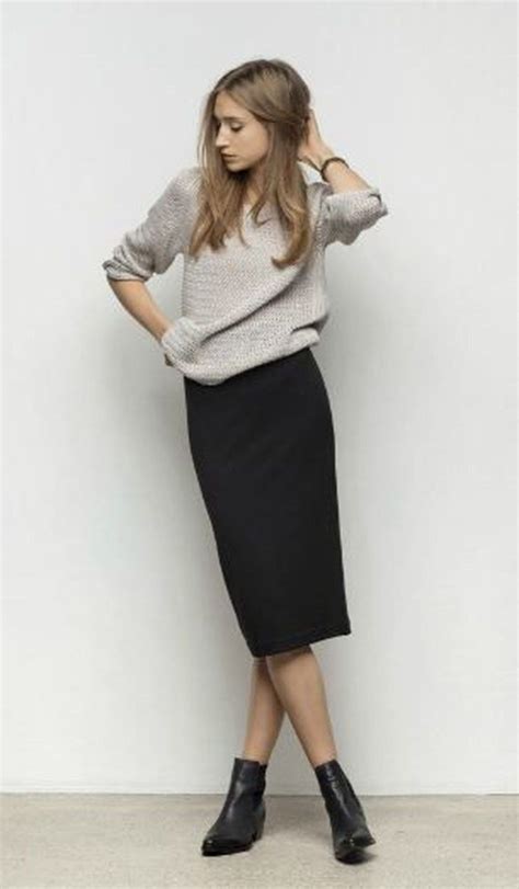 Cool Winter Outfits Ideas With Pencil Skirt 23 WEAR4TREND Fashion