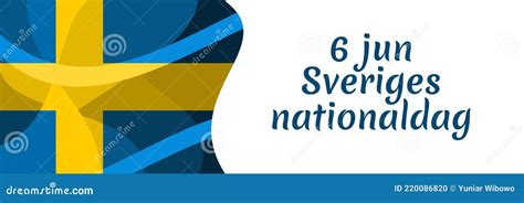 June 6 Happy Sweden National Day Sveriges Nationaldag Stock Vector