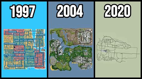 Maps Evolution In All Gta Games 1997 2020 Youtube