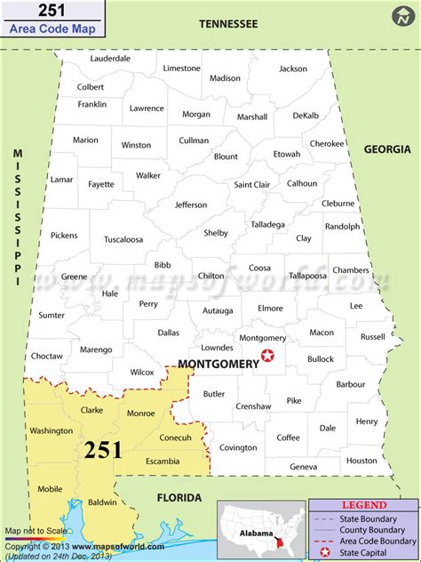 251 Area Code Map Where Is 251 Area Code In Alabama