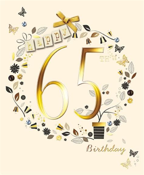 Happy 65th Birthday Embellished Greeting Card Met Afbeeldingen Verjaardag