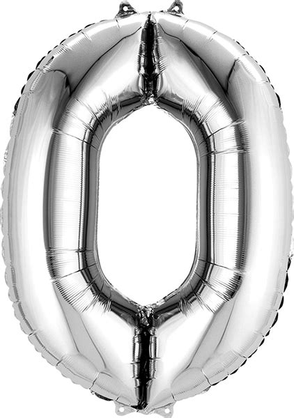 34 Inch Silver Number 0 Balloon