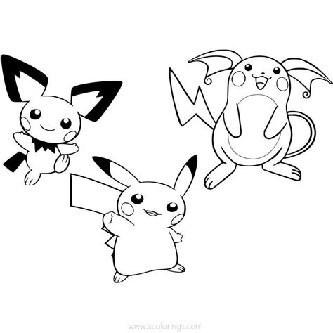 Pikachu And Pichu Coloring Pages Sketch Coloring Page