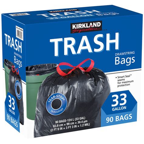 Check spelling or type a new query. Kirkland Signature Pack of 90 Drawstring Trash Bags 124L ...