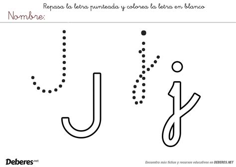 Ficha para colorear de la letra J