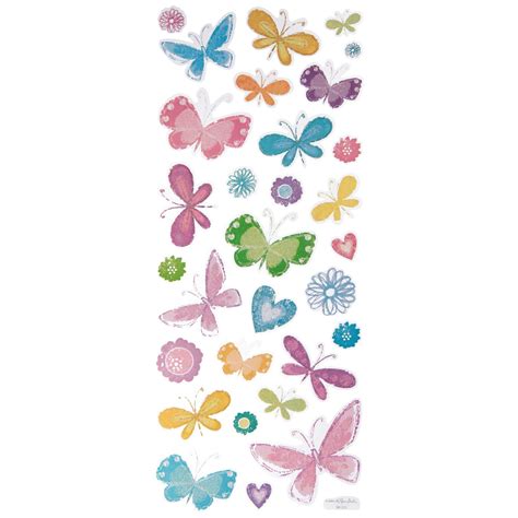 Pastel Butterfly Glitter Stickers Hobby Lobby 981225