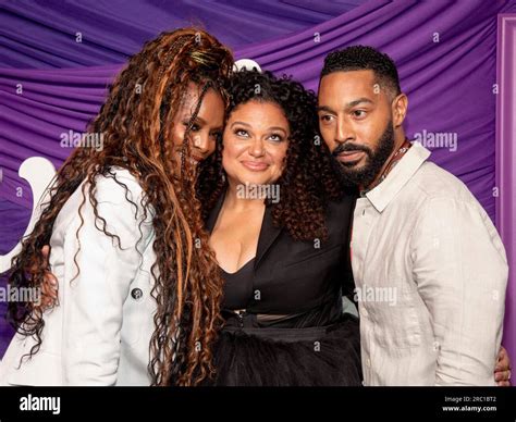 Actors Tasha Smith From Left Michelle Buteau And Tone Bell Attend The