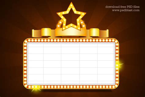 / blank show rundown template… pin it. Showtime Signs Template (PSD) | Movie marquee sign, Movie marquee, Sign templates