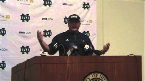 Notre Dame Head Football Coach Brian Kelly Addressed The Media Following Mondays Practice In