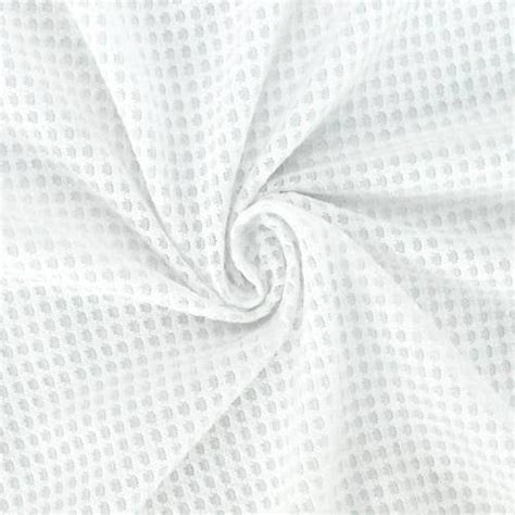 Pure White Athletic Mesh Knit Fabric By The Yard