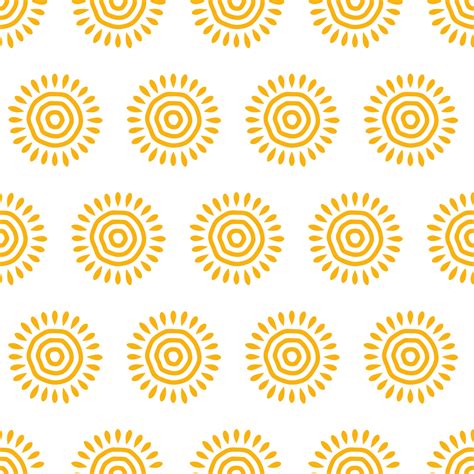 Cute Hand Drawn Sun Seamless Pattern Background 6033475 Vector Art At