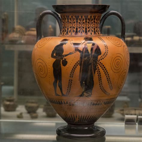 Dionysos And Oinopion By Exekias Ancient Greek Pottery Greek Pottery