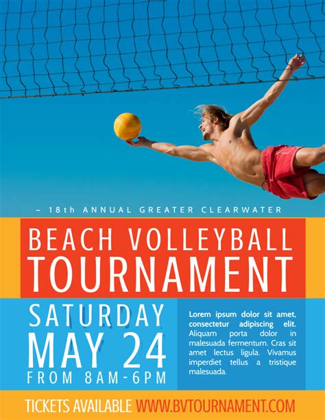 Beach Volleyball Tournament Flyer Template Mycreativeshop